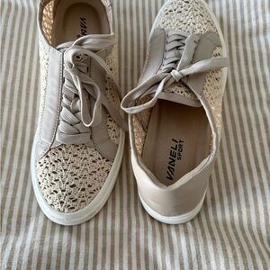 Vaneli Beige Lace Sneakers